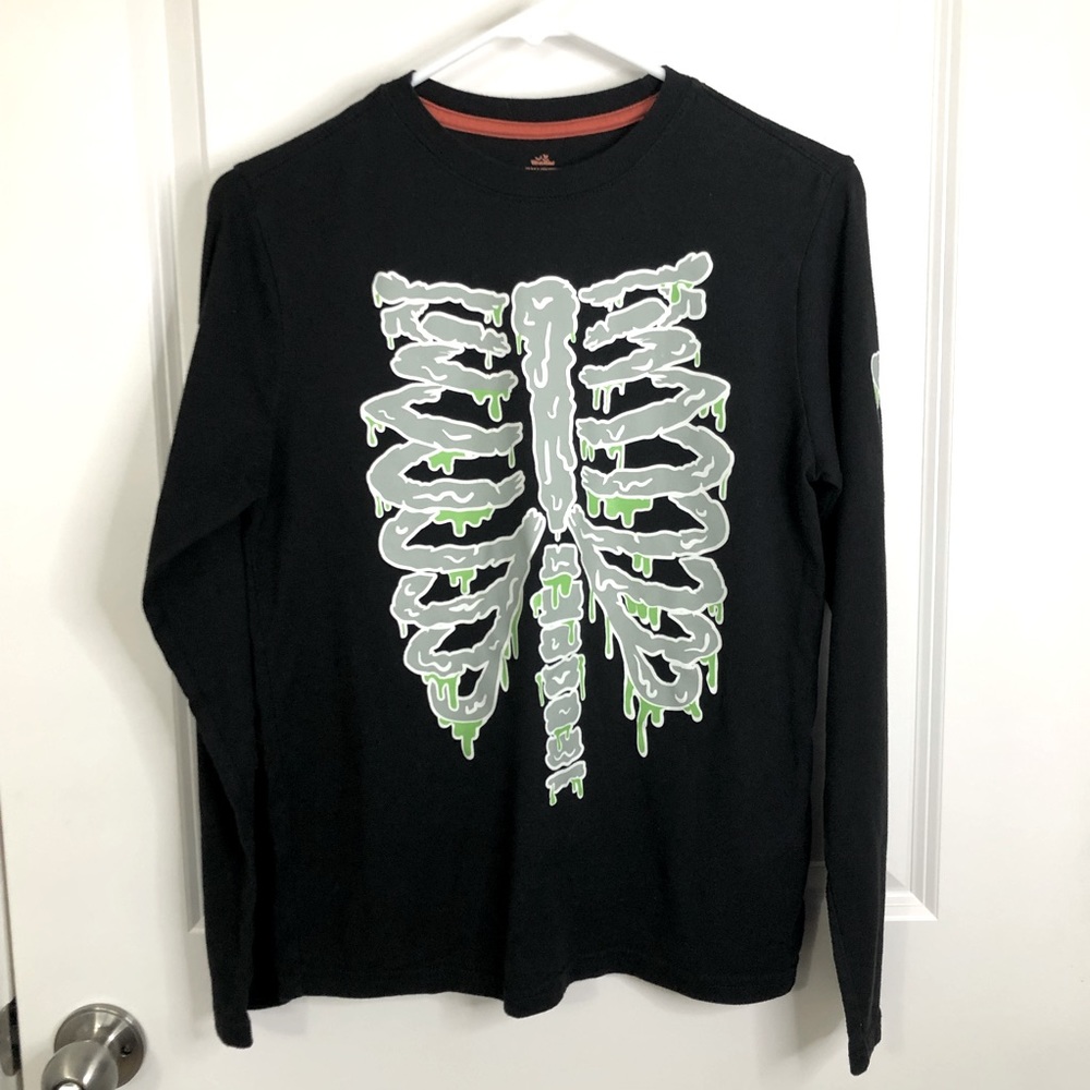 Skeleton Black Long Sleeve Tee